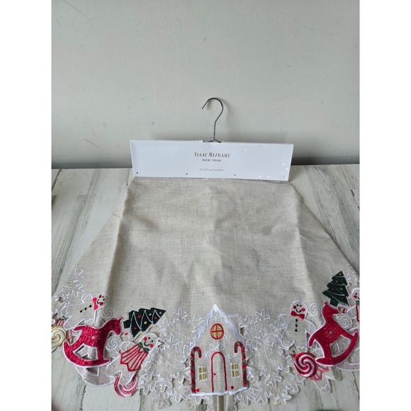 Isaac mizrahi gingerbread tree skirt House toys red green new